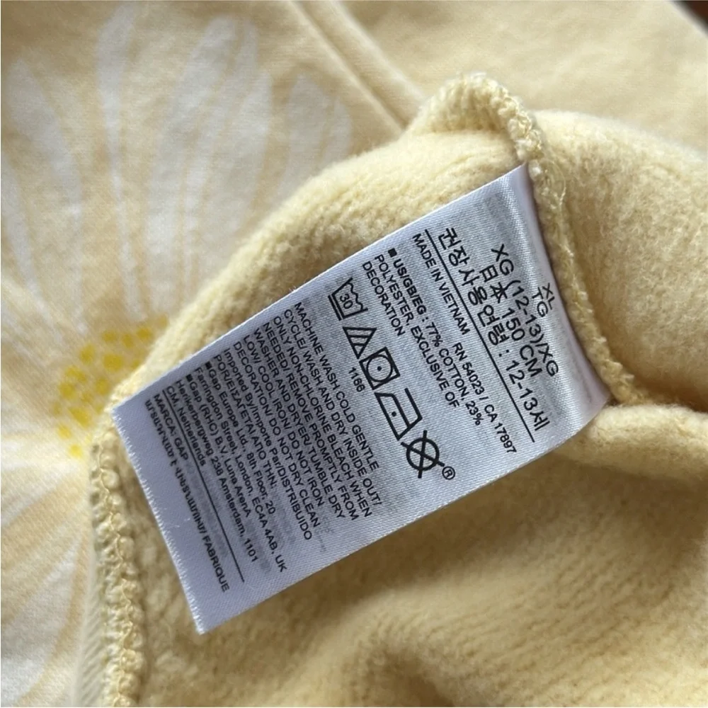 GAP Kids Light Yellow Floral Sweatpants